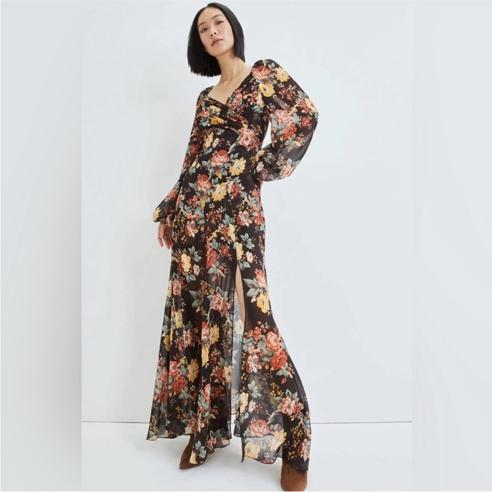Veronica Beard Avani Floral Silk Maxi Dress Sz 2